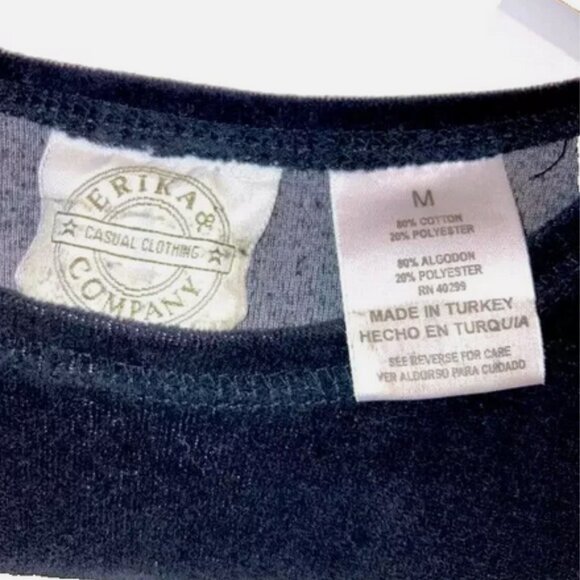 Vintage Black Velour Dress small by Erika midi Y2K gorgeous - Picture 7 of 7